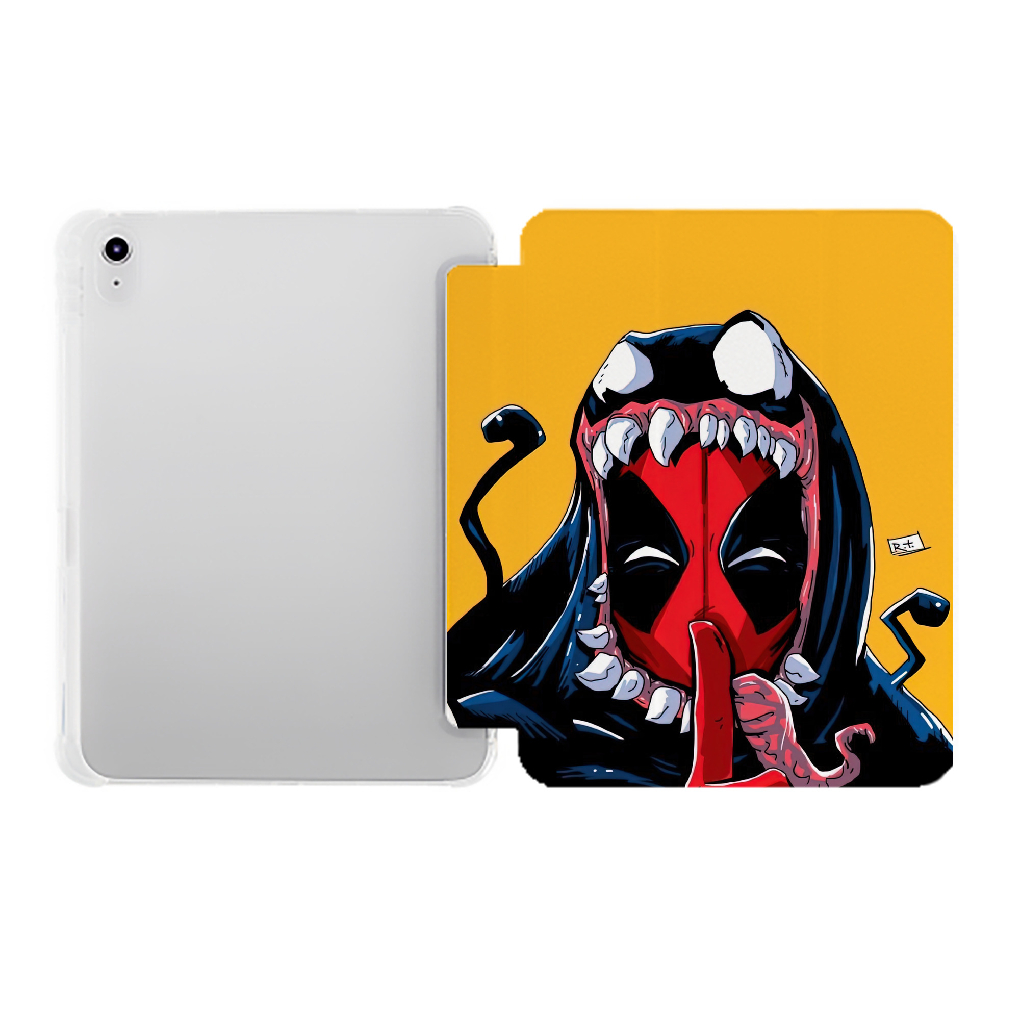 （画像用） Deadpool デッドプール IPad ケース ペン収納付き 三つ折りスタンド PUレザー×シリコン 対応機種9.5/10.5/10.9インチ